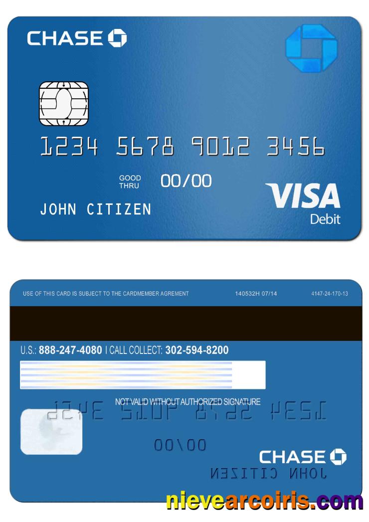 USA Chase Bank Visa Debit Card